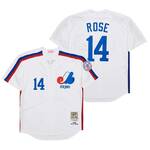 Pete Rose 1982 Montreal Expos Cooperstown Home Jersey w All Star Patch men women youth size S-6XL