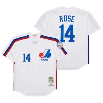 Pete Rose 1982 Montreal Expos Cooperstown Home Jersey w All Star Patch men women youth size S-6XL