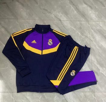 2024-25 Real Madrid Blue (top cut purple) -Real Madrid Soccer training uniform youth size S-3XL