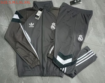 2024-25 Real Madrid Dark Grey retro -Real Madrid Soccer training uniform youth size S-3XL