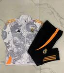 2024-25 Real Madrid Treasure White (inkjet Dragon) -Real Madrid Soccer training uniform youth size S-3XL