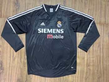 Retro 04-05 Real Madrid away long sleeves soccer Jersey Custom name and number