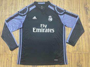 Retro 16-17 Real Madrid away long sleeve Custom name and number