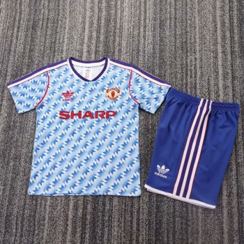 Retro children's clothes Manchester United 90-92 away Custom name and number