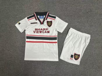 Retro children's clothes Manchester United 98-99 away customize name and number