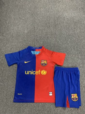 Retro children's wear Barcelona 08-09 home customize name and number