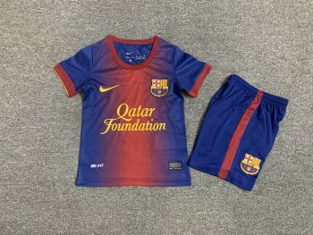 Retro children's wear Barcelona 12-13 home customize name and number