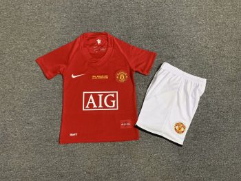 Retro children's wear Manchester United 07-08 home customize name and number