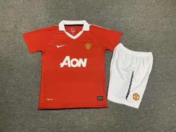 Retro children's wear Manchester United 10-11 home customize name and number
