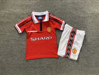 Retro children's wear Manchester United 98-99 home customize name and number
