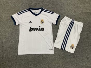Retro children's wear Real Madrid 12-13 home customize name and number