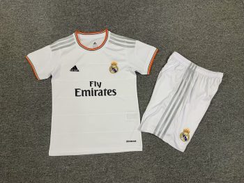 Retro children's wear Real Madrid 13-14 home customize name and number