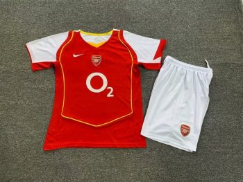 Retro kids wear Arsenal 04-05 home customize name and number
