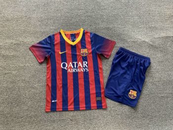 Retro kids wear Barcelona 13-14 home customize name and number