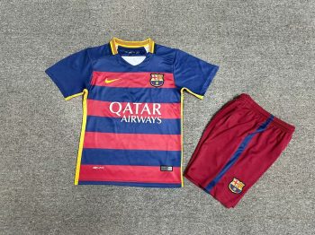 Retro kids wear Barcelona 15-16 home customize name and number