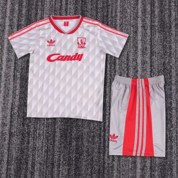 Retro kids' wear Liverpool 90-91 away customize name and number