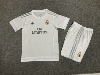 Retro kids wear Real Madrid 15-16 home customize name and number