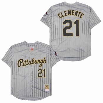 Roberto Clemente Pittsburgh Pirates Jersey Mitchell & Ness grey men women youth size S-6XL