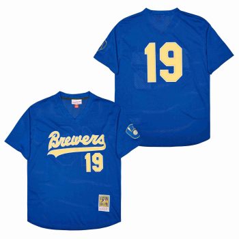 Robin Yount Milwaukee Brewers Jersey Mitchell & Ness blue men women youth size S-6XL