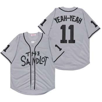 Sandlot Baseball Jersey Yeah-Yeah #11 Gray Stitched men women youth size S-6XL