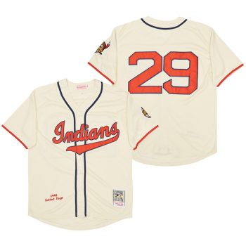 Satchel Paige Cleveland Indians Jersey Mitchell & Ness men women youth size S-6XL