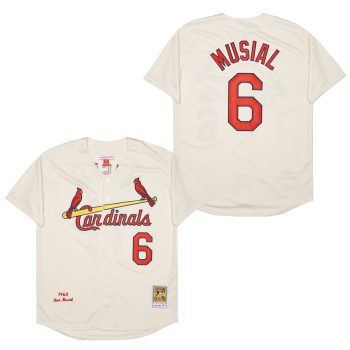 Stan Musial St. Louis Cardinals Jersey Mitchell & Ness cream men women youth size S-6XL