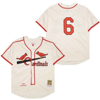 Stan Musial St. Louis Cardinals Jersey Mitchell & Ness cream retro men women youth size S-6XL