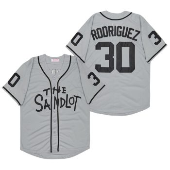 The Sandlot Jersey Benny 30 The Jet' Rodriguez Gray men women youth size S-6XL