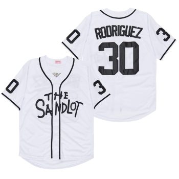 The Sandlot Jersey Benny 30 The Jet' Rodriguez white 2 men women youth size S-6XL