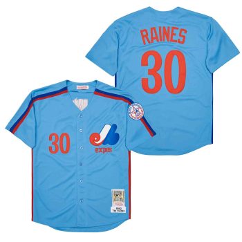 Tim Raines Montreal Expos Jersey 1982 blue men women youth size S-6XL