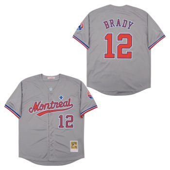 Tom Brady Silver Montreal Expos retro baseball Jersey men women youth size S-6XL