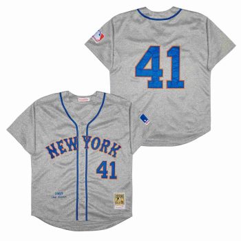 Tom Seaver New York Mets Jersey Mitchell & Ness grey men women youth size S-6XL
