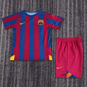 Vintage children's wear Barcelona 05-06 home Champions League edition customize name and number