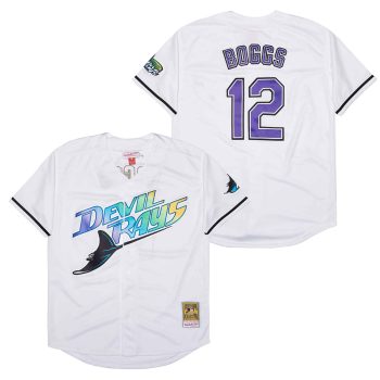 Wade Boggs Tampa Bay Rays Jersey Mitchell & Ness white men women youth size S-6XL
