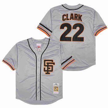 Will Clark San Francisco Giants Jersey Mitchell & Ness grey men women youth size S-6XL