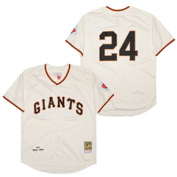 Willie Mays San Francisco Giants Jersey Mitchell & Ness cream men women youth size S-6XL