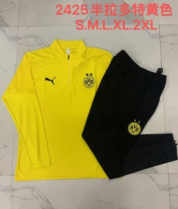 2024-25 Yellow (player version) Dortmund Soccer training uniform youth size S-3XL