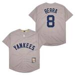 Yogi Berra New York Yankees Jersey gray Mitchell & Ness men women youth size S-6XL