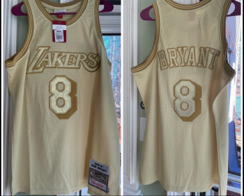 KOBE BRYANT Gold JERSEY Basketball Embroidered Black NBA Lakers MEN WOMEN YOUTH S-6XL SIZE
