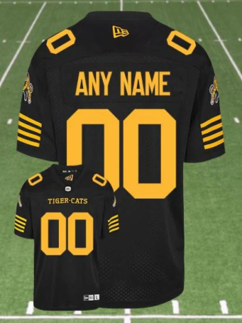 Custom CFL The Hamilton Tiger-Cats black football Jersey men women youth S-6XL