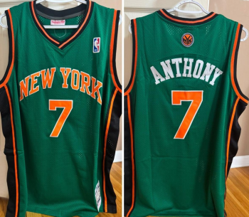 Mitchell&Ness New York Knicks retro green jersey #7 Carmelo Anthony basketball jersey MEN WOMEN YOUTH S-6XL SIZE