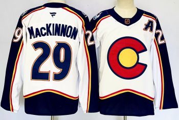 #29 Nathan MacKinnon white Colorado Avalanche stitched hockey jersey-navy MEN WOMEN YOUTH S-6XL SIZE (Copy)