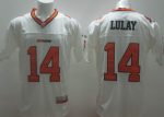 Custom CFL BC Lions #14 Travis Lulay White Jersey men women youth S-6XL size