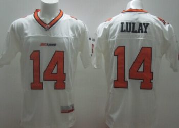 Custom CFL BC Lions #14 Travis Lulay White Jersey men women youth S-6XL size