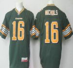 Custom CFL Edmonton Eskimos #16 Matt Nichols Green Jersey men women youth S-6XL