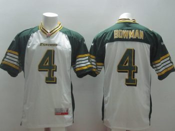 Custom CFL Edmonton Eskimos #4 Adarius Bowman White Jersey men women youth S-6XL