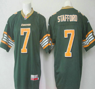 CFL Edmonton Eskimos #7 Kenny Stafford Green Jersey men women youth S-6XL