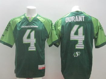 Custom CFL Saskatchewan Roughriders #4 Darian Durant 2014 Green Jersey men women youth S-6XL
