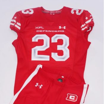 Custom XFL DC Defenders Red Home football Jersey men women youth S-6XL size