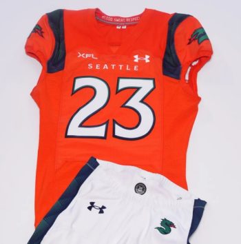 Custom XFL Seattle Sea Dragons Orange stitched Home football Jersey men women youth S-6XL size